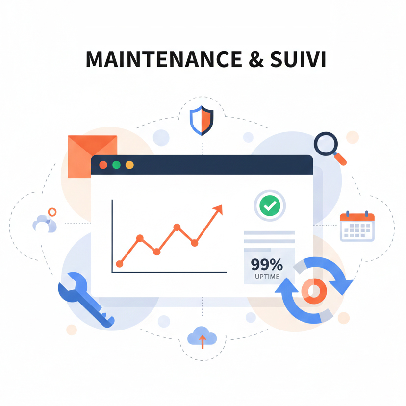 Interface de suivi et maintenance de site web par Alpidev à Orange : mises à jour et performances.